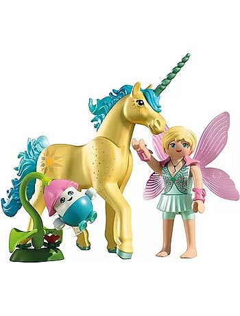 Magic Unicorns Licorne Fleur de soleil avec fée