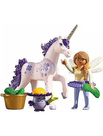 Magic Unicorns Licorne Lavande porte-bonheur avec fée