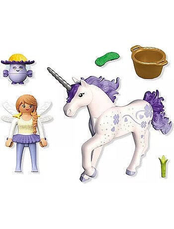 Magic Unicorns Licorne Lavande porte-bonheur avec fée