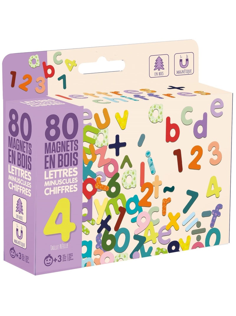 Magnets en bois - Lettres minuscules et Chiffres Beige - Kiabi
