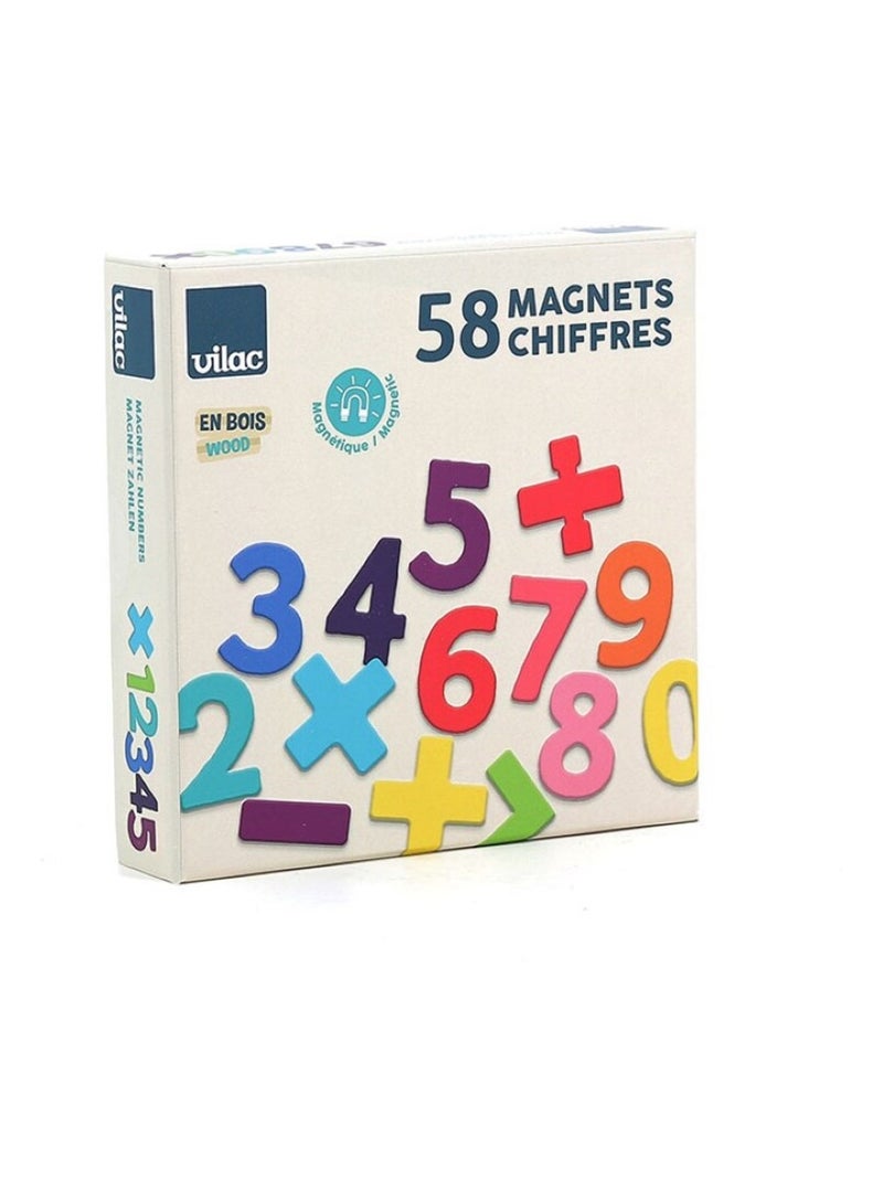 Magnets en bois 58 chiffres Beige - Kiabi