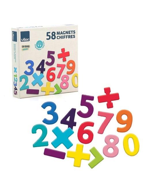 Magnets en bois 58 chiffres - Kiabi