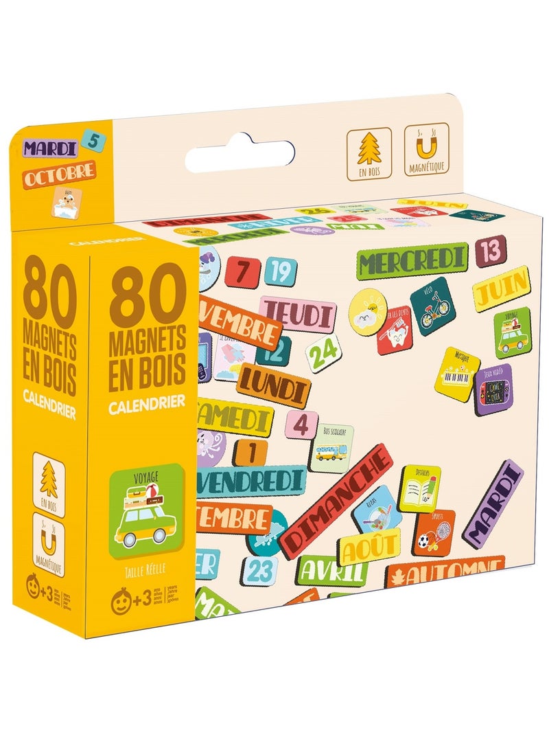 Magnets en bois Calendrier Beige - Kiabi