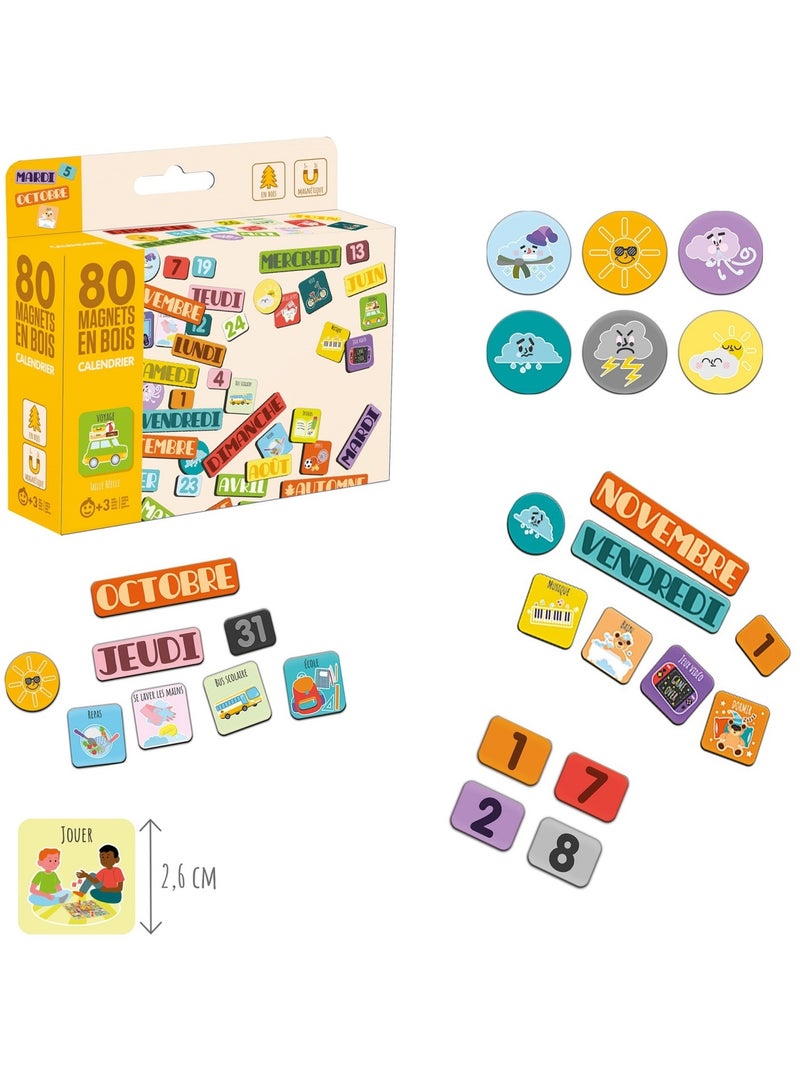 Magnets en bois Calendrier Beige - Kiabi