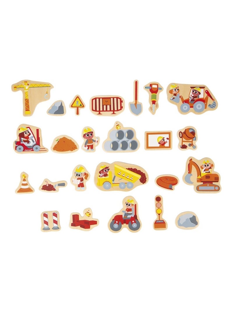 Magnets Engins de chantier 24 pièces Beige - Kiabi