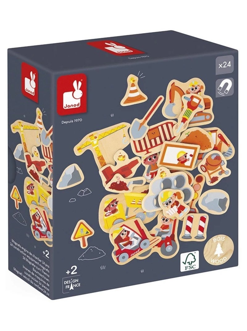 Magnets Engins de chantier 24 pièces Beige - Kiabi