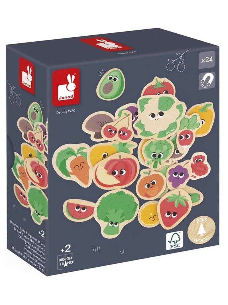 Magnets Fruits et Légumes 24 pièces Beige - Kiabi