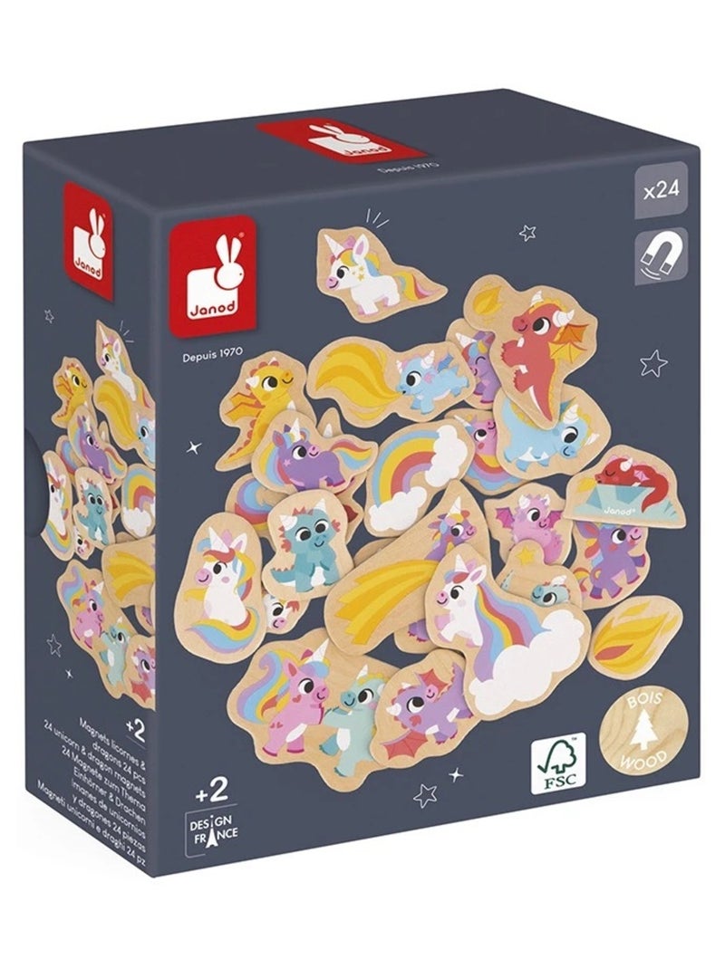 Magnets Licornes et Dragons 24 pièces Beige - Kiabi