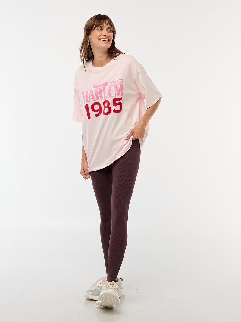 Maille stretch côtelée sans couture Prune Femme Kiabi