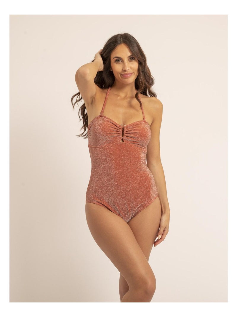 Maillot 1 pièce lurex GELISA Rouge brique - Kiabi