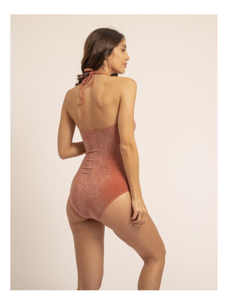 Maillot 1 pièce lurex GELISA Rouge brique - Kiabi
