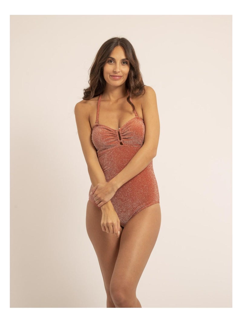 Maillot 1 pièce lurex GELISA Rouge brique - Kiabi