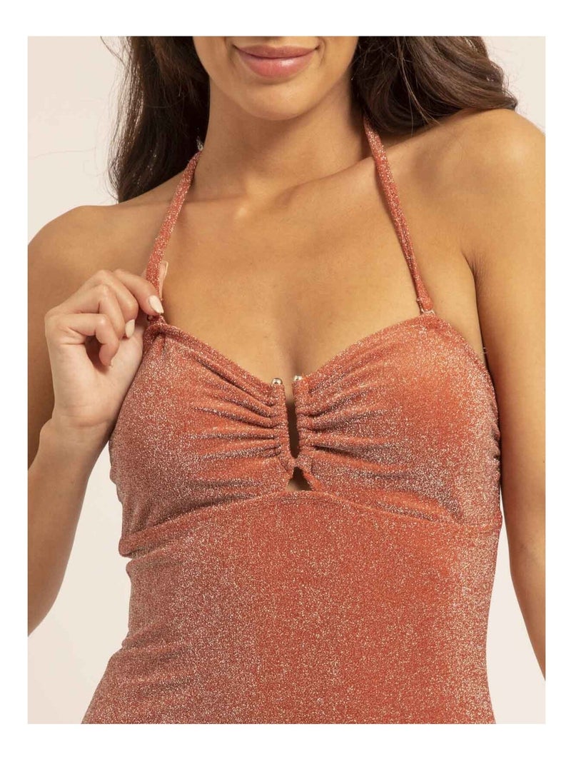 Maillot 1 pièce lurex GELISA Rouge brique - Kiabi