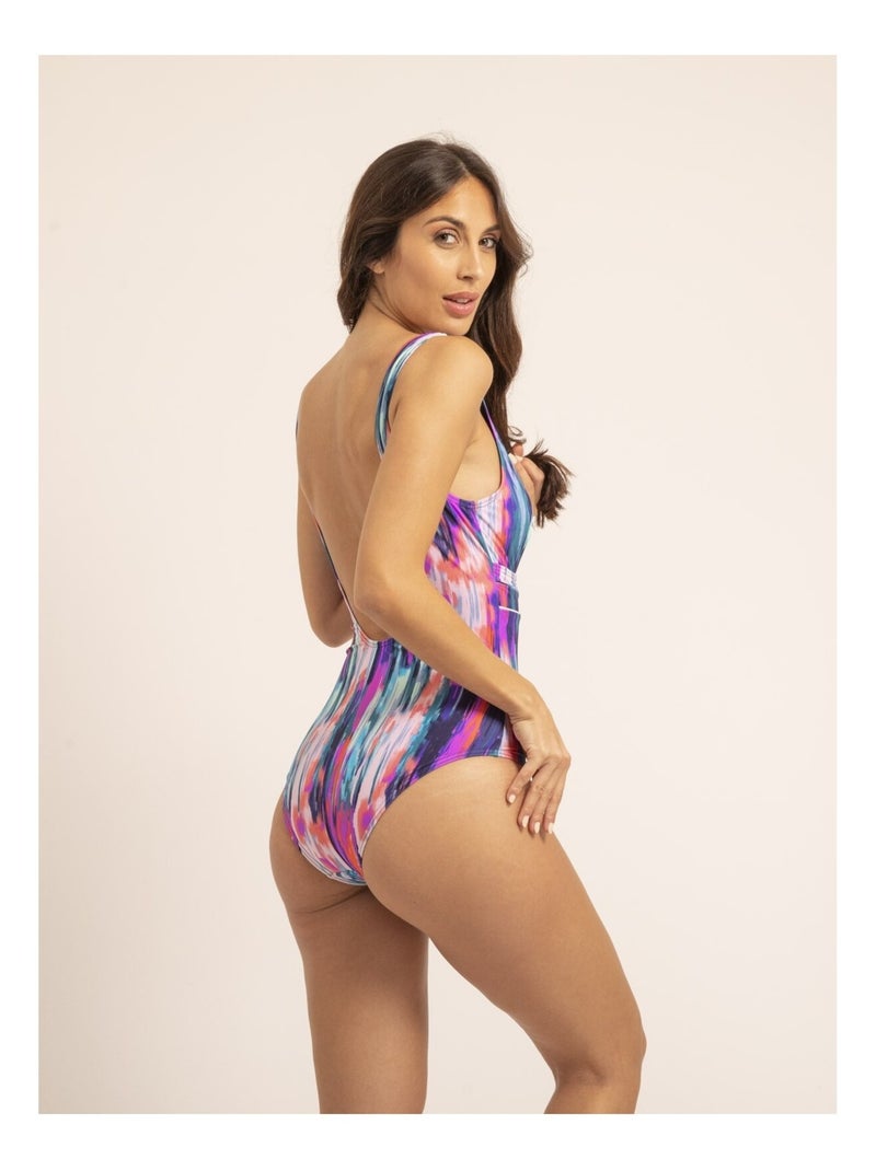 Maillot 1 pièce motifs GERDI Violet - Kiabi