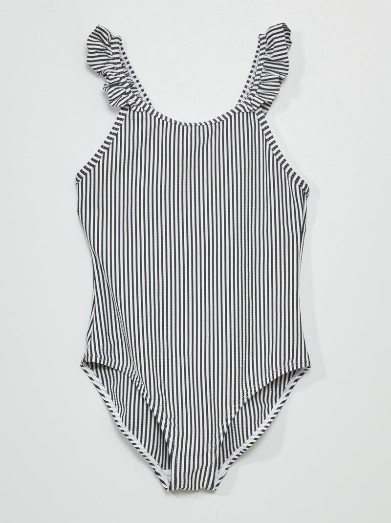 Maillot 1 pièce rayé Bleu - Kiabi