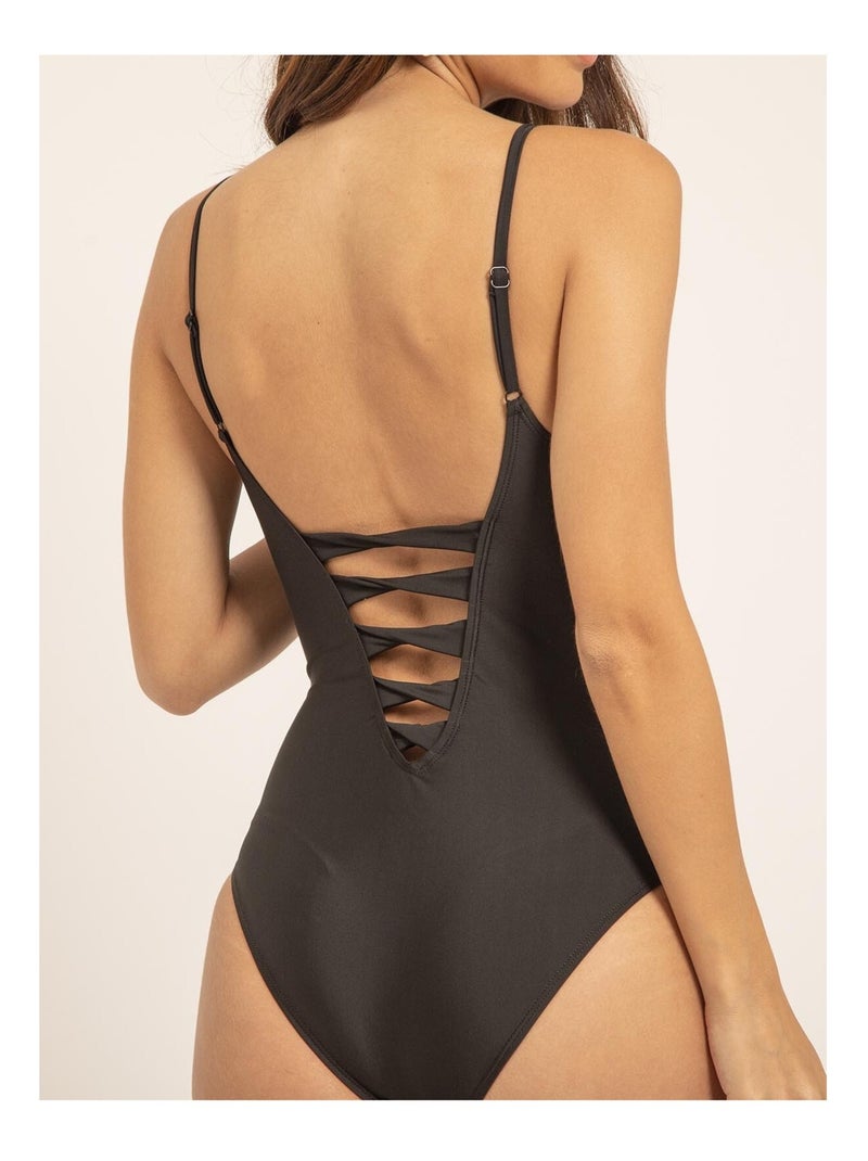 Maillot 1 pièces découpes GISELLE Noir - Kiabi