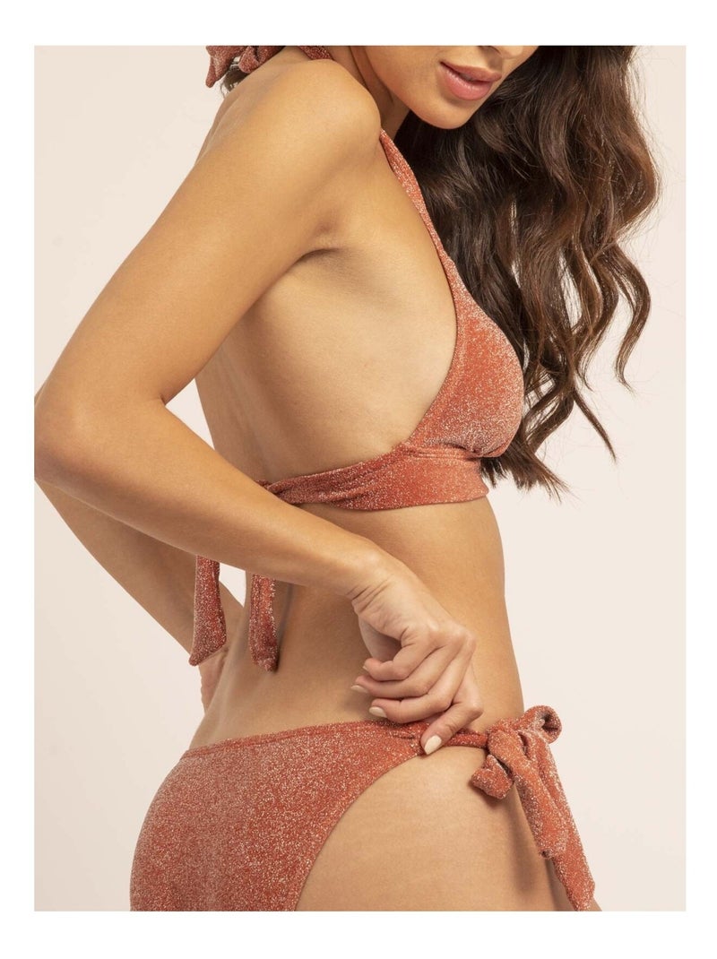 Maillot 2 pièces lurex GINNY Rouge brique - Kiabi