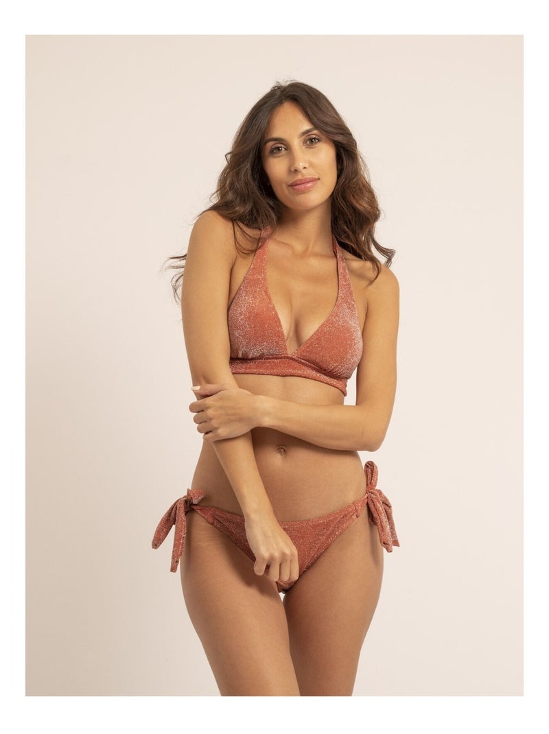 Maillot 2 pièces lurex GINNY Rouge brique - Kiabi