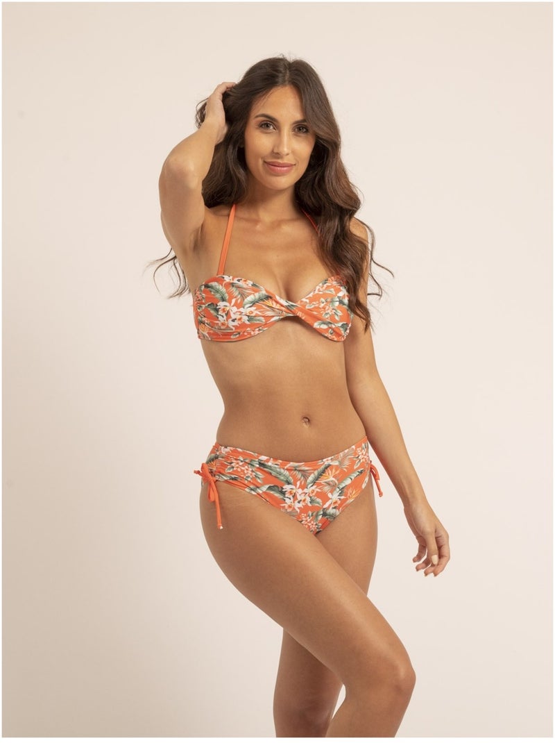 Maillot 2 pièces motifs GAVINA Orange - Kiabi