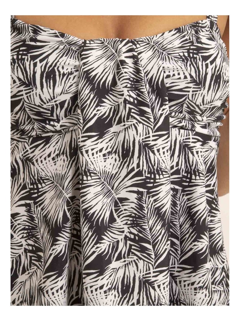 Maillot 2 pièces tankini motifs GAELLE Noir - Kiabi