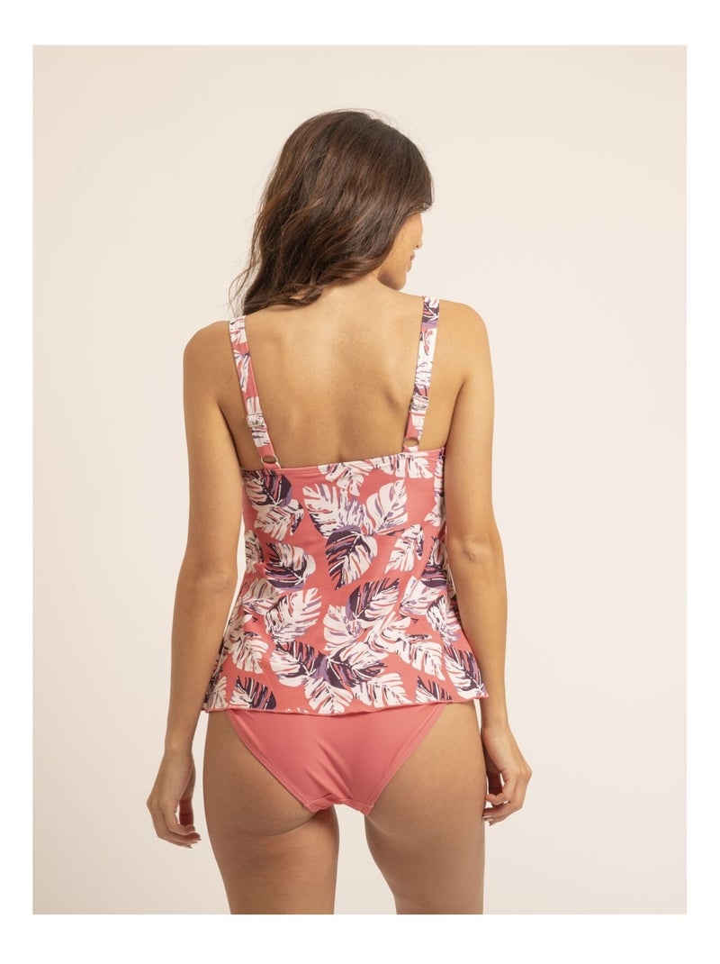 Maillot 2 pièces tankini motifs GAELLE Rose - Kiabi