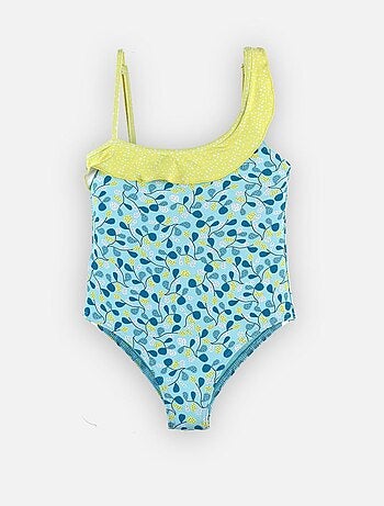 Maillot à imprimés, aqua/citron Archimède