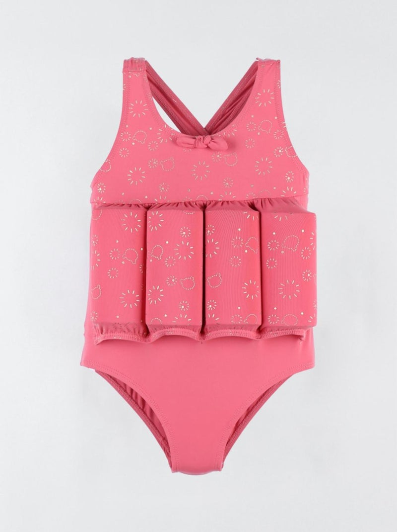 Maillot bouée à imprimé lurex, foncé/doré Archimède Rose - Kiabi