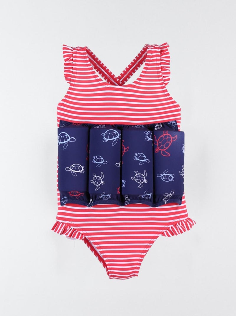 Maillot bouée à imprimé tortue, marine/rouge Archimède Bleu - Kiabi