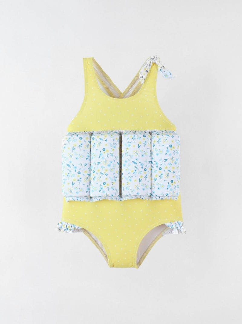 Maillot bouée à imprimés, jaune/bleu Archimède Jaune - Kiabi