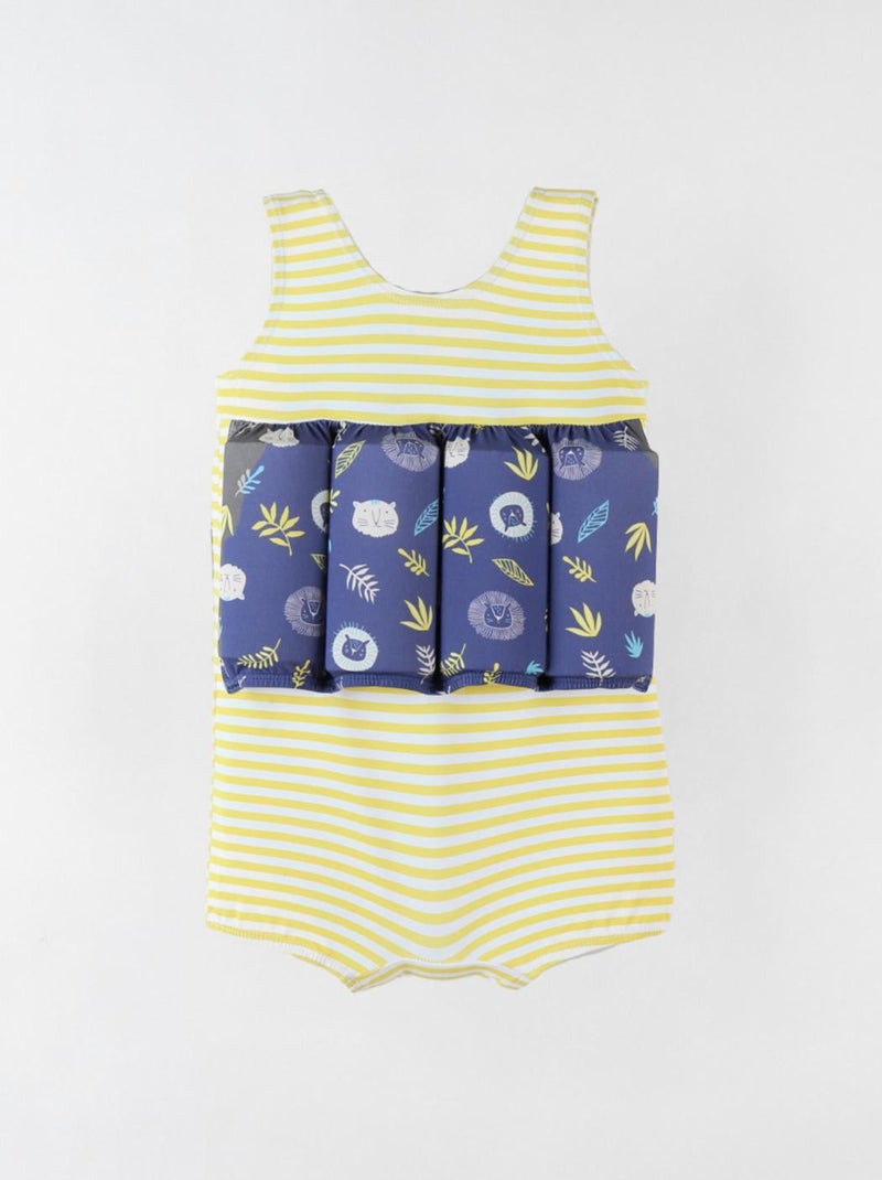 Maillot bouée rayé à imprimés, jaune/bleu Archimède Bleu - Kiabi