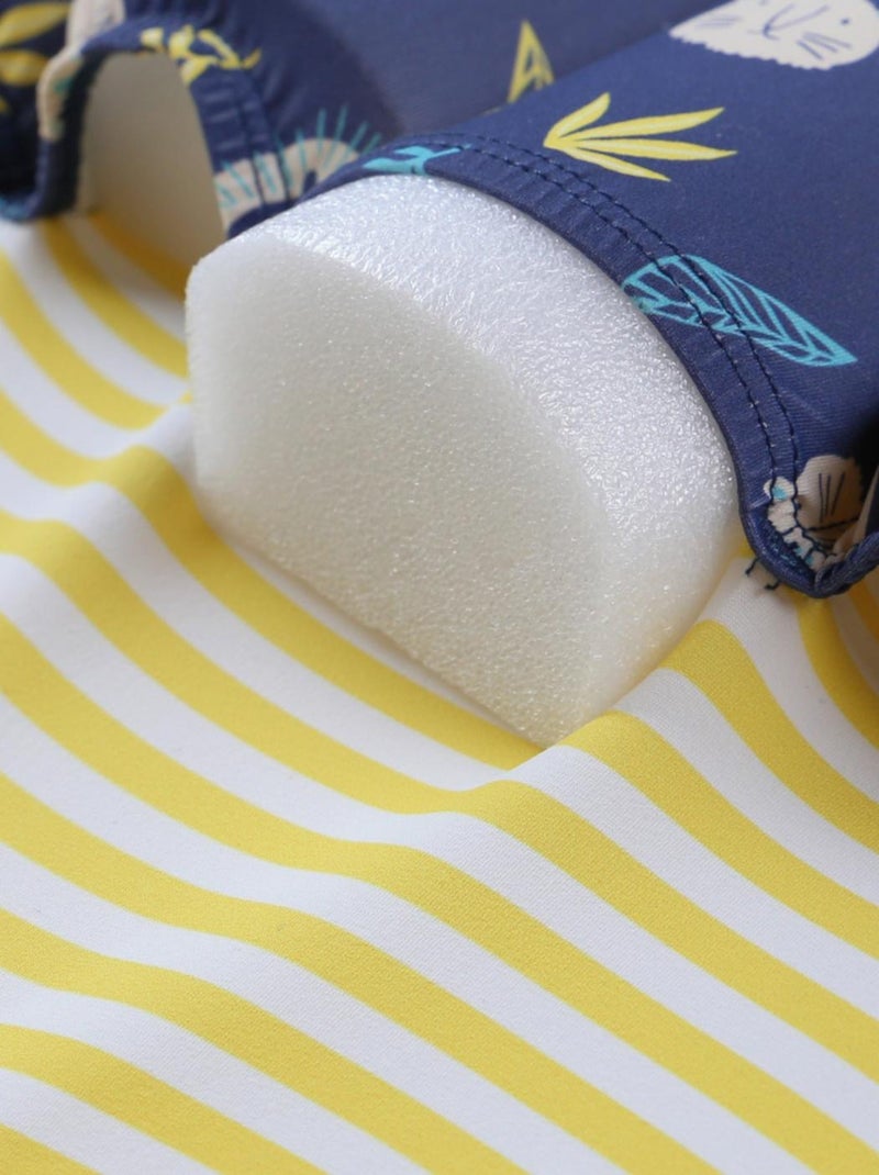 Maillot bouée rayé à imprimés, jaune/bleu Archimède Bleu - Kiabi