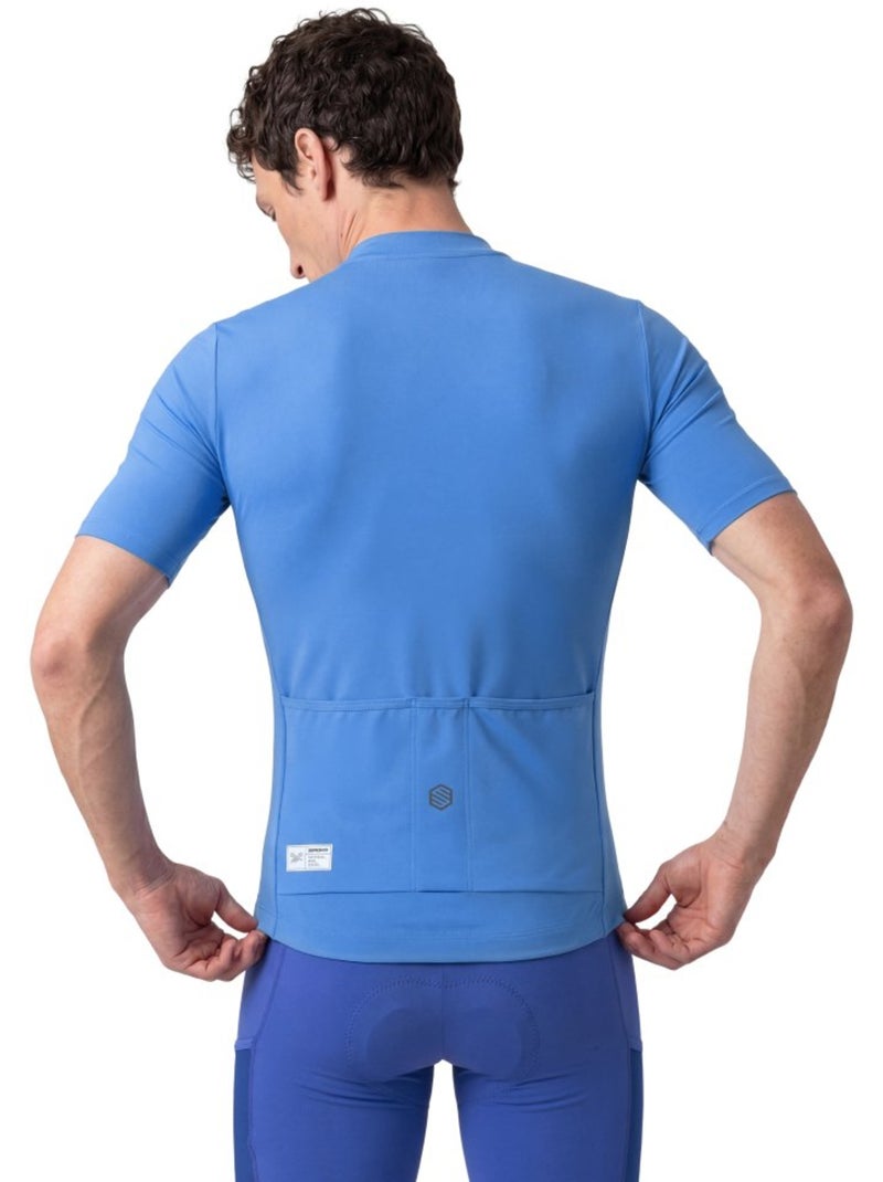 Maillot cyclisme gravel demi-zip homme cyclisme homme gm5 terraquest Bleu - Kiabi