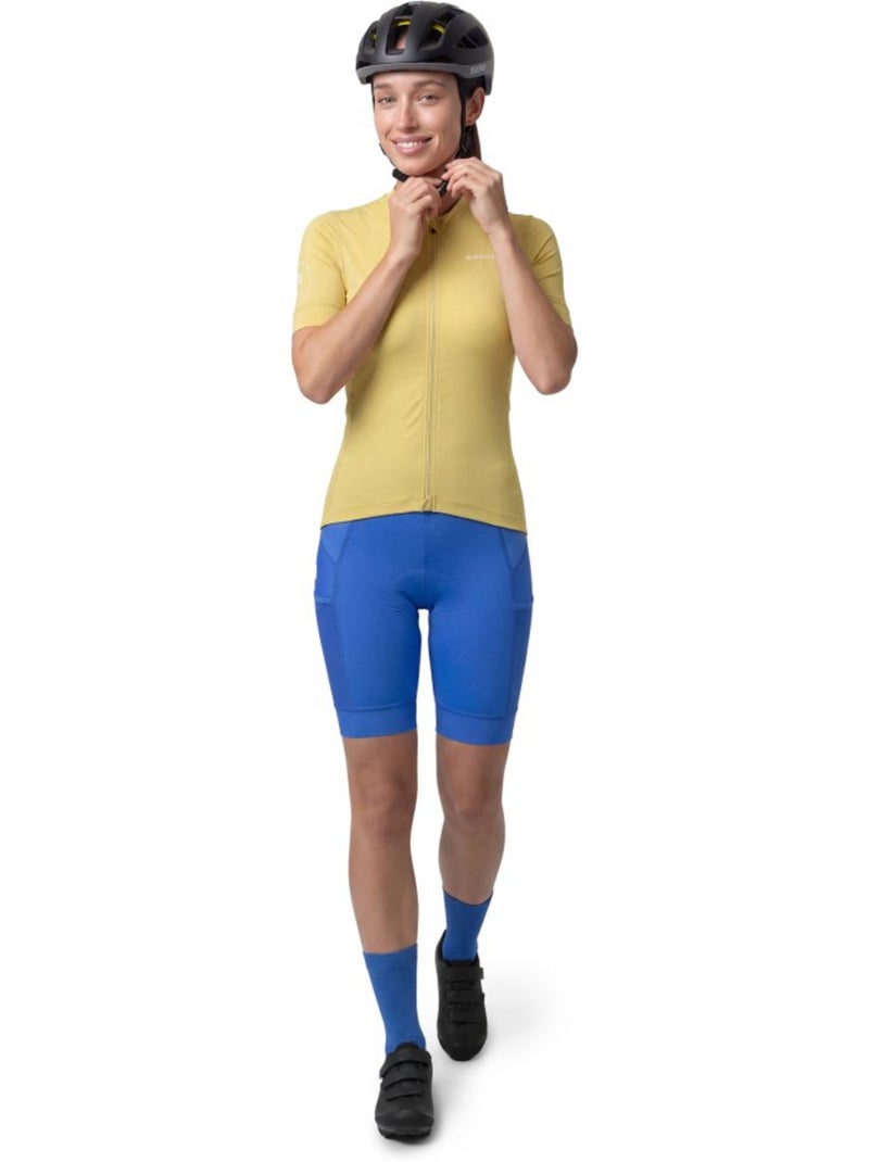 Maillot cyclisme gravel manches courtes femme cyclisme femme gm2-w golden pedals Jaune - Kiabi