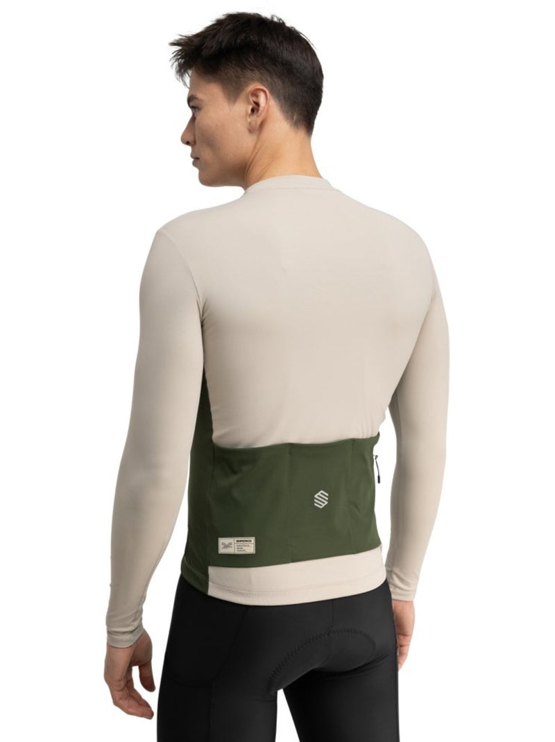 Maillot cyclisme gravel manches longues homme cyclisme homme gm3 dempster Beige - Kiabi
