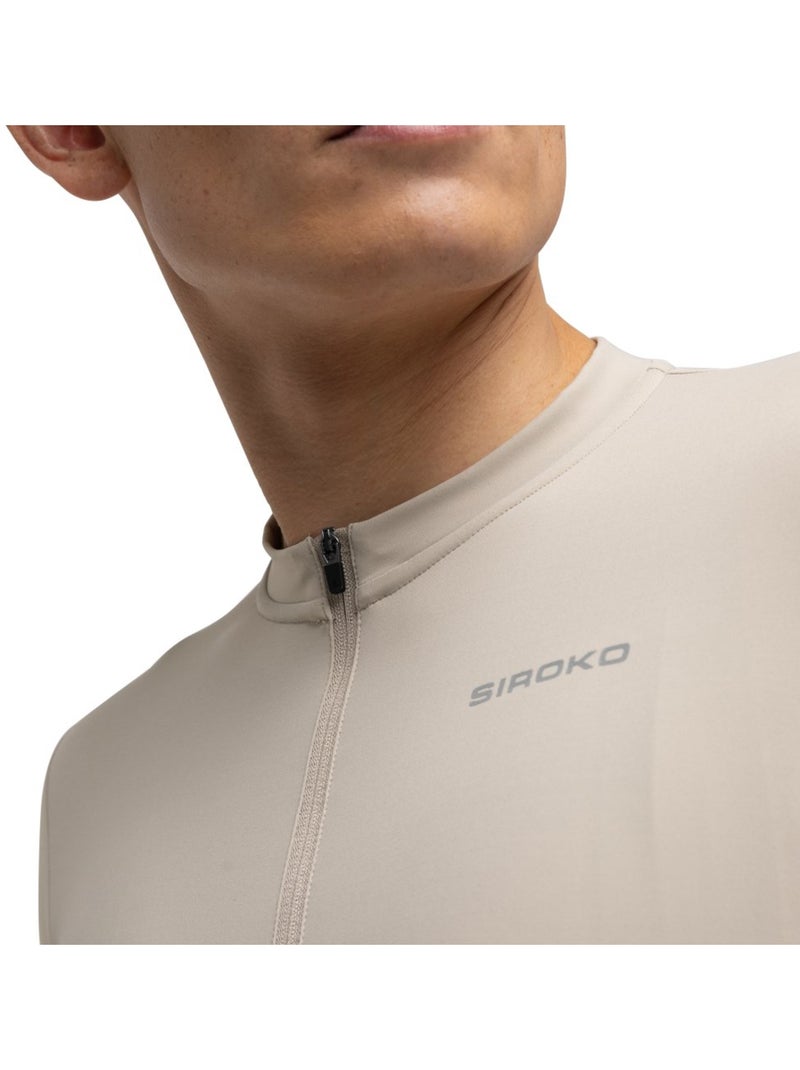 Maillot cyclisme gravel manches longues homme cyclisme homme gm3 dempster Beige - Kiabi