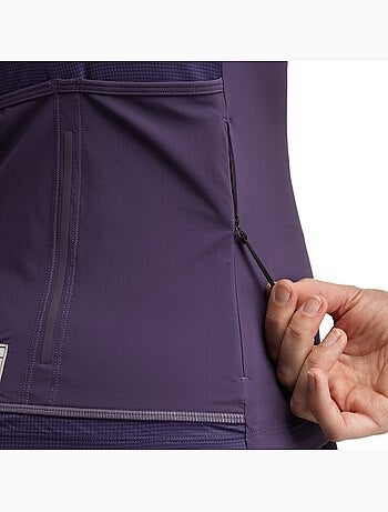 Maillot cyclisme gravel sans manches femme cyclisme femme gm4 strata aubergine