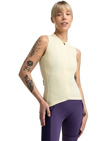 Maillot cyclisme gravel sans manches femme cyclisme femme gm4 strata light yello
