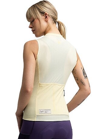 Maillot cyclisme gravel sans manches femme cyclisme femme gm4 strata light yello