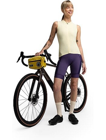 Maillot cyclisme gravel sans manches femme cyclisme femme gm4 strata light yello