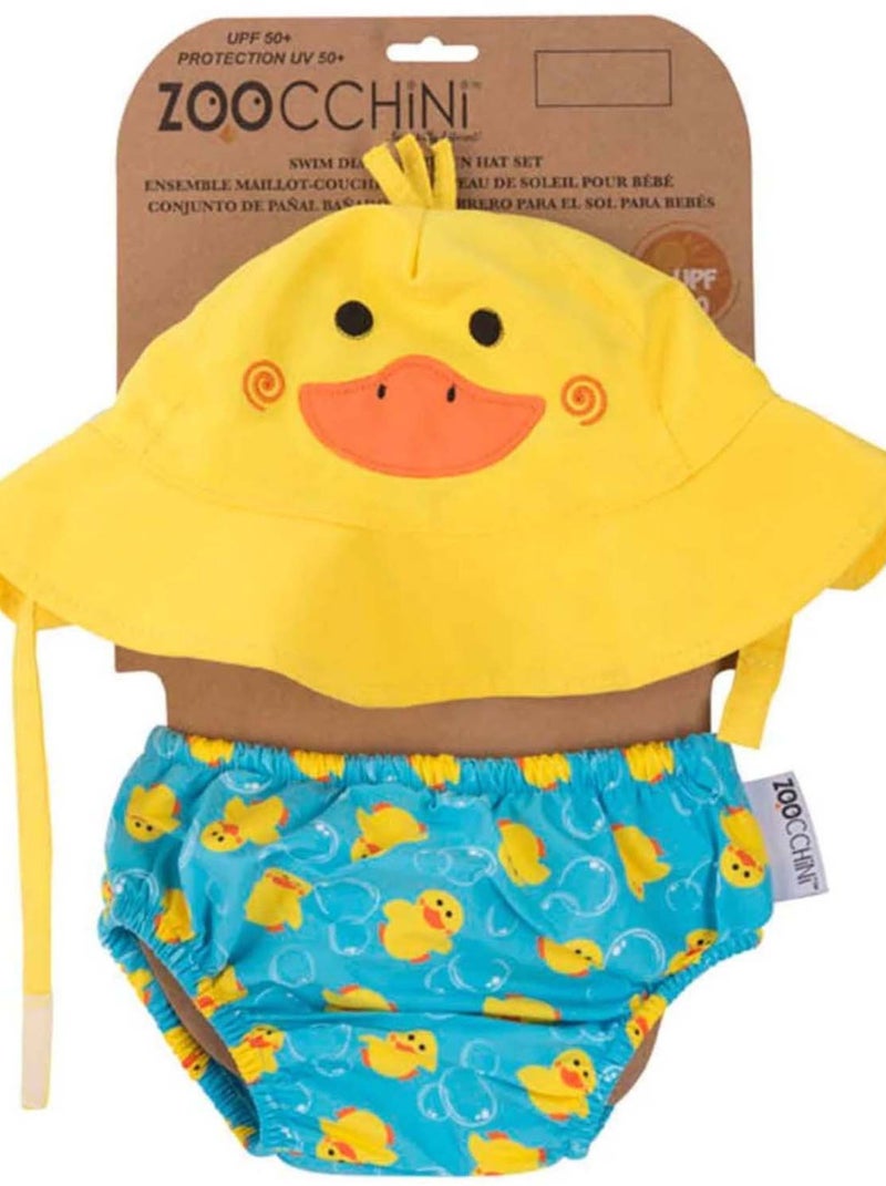 Maillot de bain - couche de bain et chapeau de soleil CANARD Bleu - Kiabi