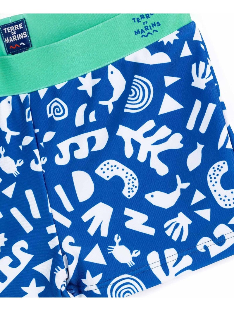Maillot de bain - Terre de Marins Blanc Bleu - Kiabi
