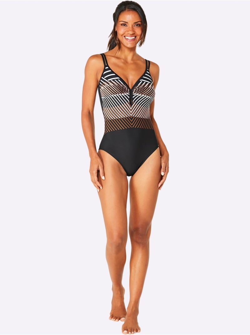 Maillot De Bain - Witt - Bonnet B Noir Marron - Kiabi