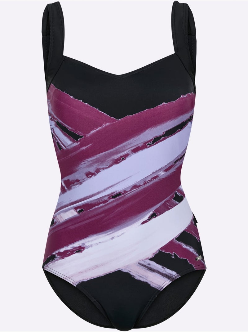 Maillot De Bain - Witt - Bonnet C Noir Violet - Kiabi