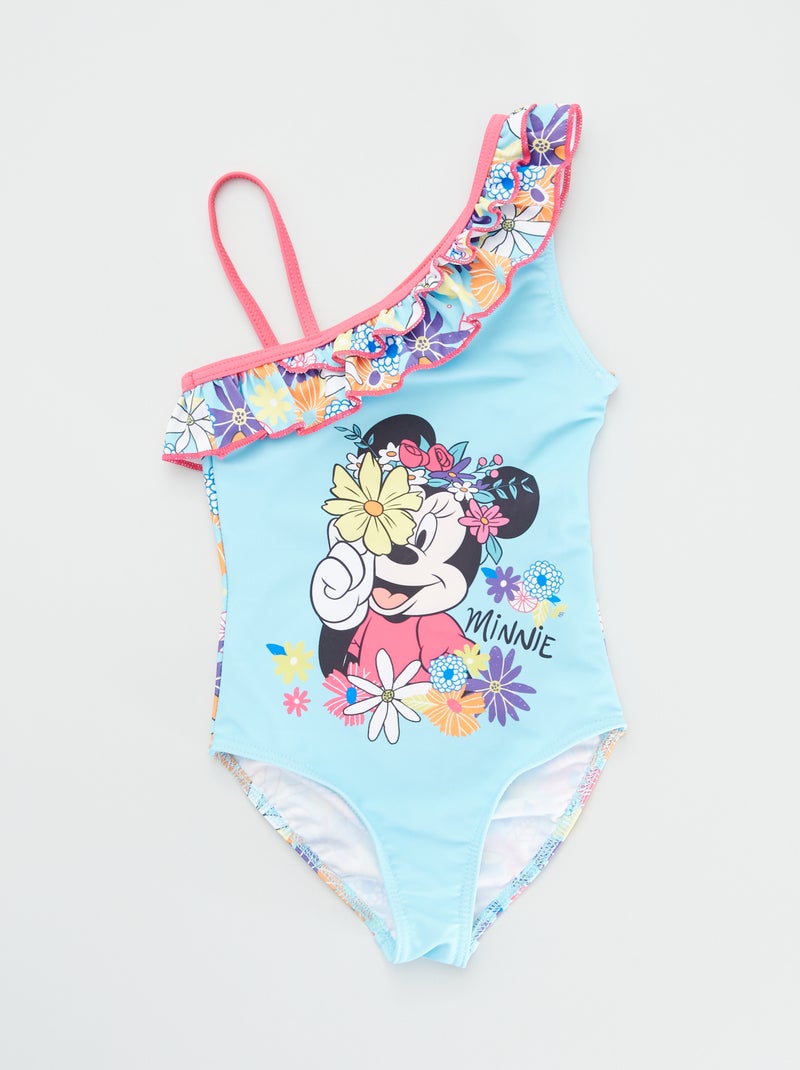 Maillot de bain 1 bretelle 'Minnie' bleu - Kiabi