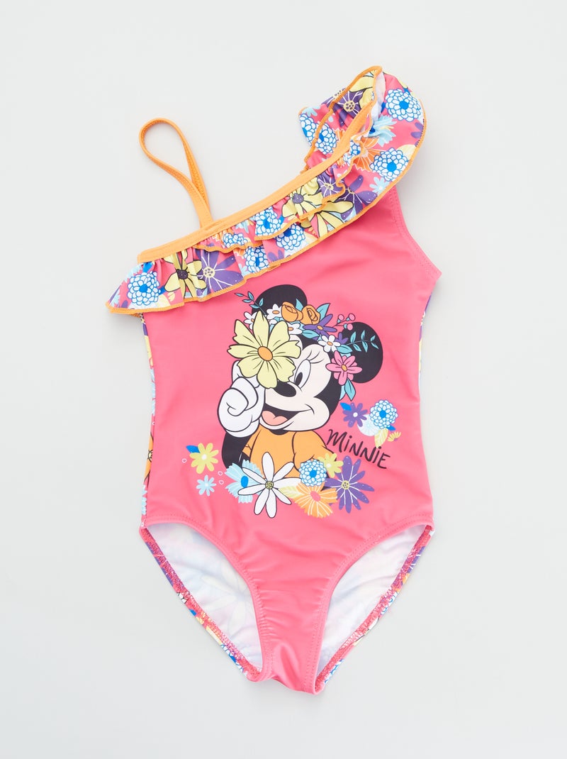 Maillot de bain 1 bretelle 'Minnie' rose - Kiabi