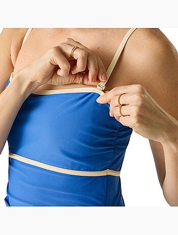 Maillot de bain 1 pièce à bretelles fines ajustables motif/style détail contrasté - regatta