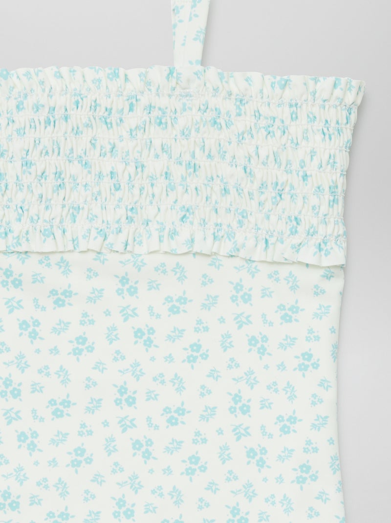 Maillot de bain 1 pièce à imprimé + chouchou - 2 pièces BLANC - Kiabi