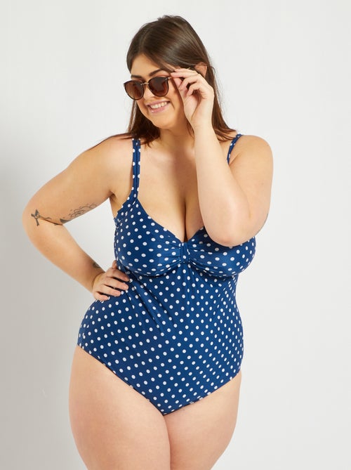 Maillot de bain 1 pièce à pois - Kiabi