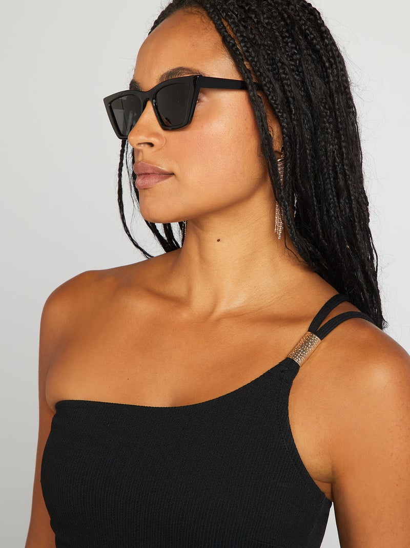 Maillot de bain 1 pièce asymétrique Noir - Kiabi
