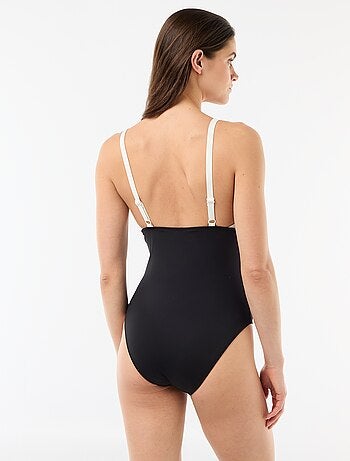 Maillot de bain 1 pièce avec bretelles contrastées
